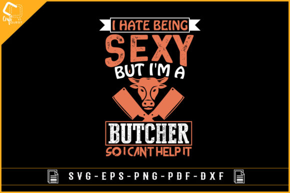 Funny Butcher T-shirt Sublimation Design for Graphics and Crafts