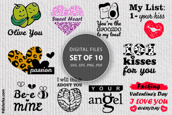Funny Valentine Cards Graphics for Crafts and Content