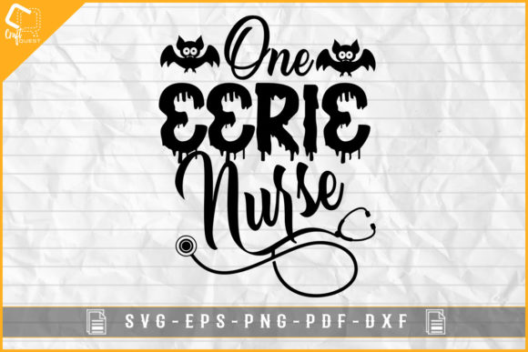 Halloween One Eerie Funny Nurse Design for Graphics and Crafts