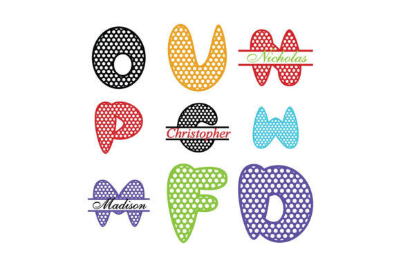 Polka Dots Funny Alphabet Graphics for Crafts
